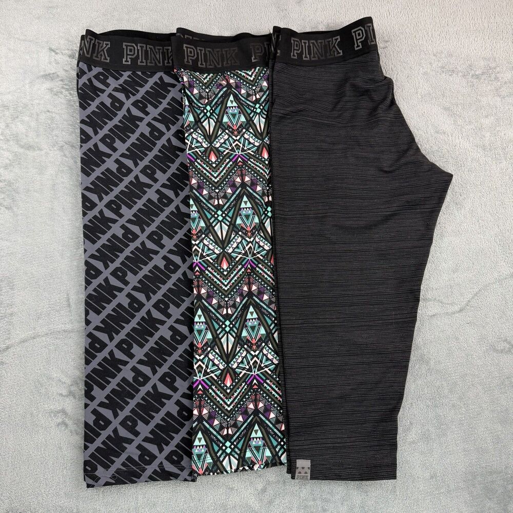 Victoria's Secret PINK Ultimate Yoga Crop Leggings Gym Stretch Logo Medium